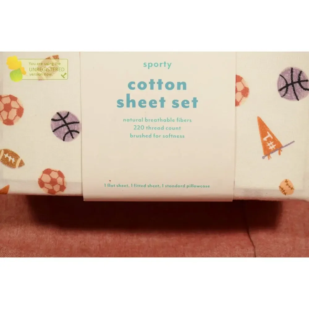Pillowfort Twin Sport Kids' Cotton Sheet Set